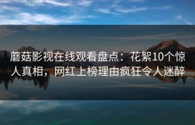 蘑菇影视在线观看盘点：花絮10个惊人真相，网红上榜理由疯狂令人迷醉