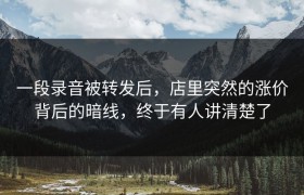 一段录音被转发后，店里突然的涨价背后的暗线，终于有人讲清楚了