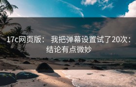 17c网页版： 我把弹幕设置试了20次： 结论有点微妙