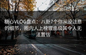 糖心VLOG盘点：八卦7个你从没注意的细节，圈内人上榜理由极其令人无法置信