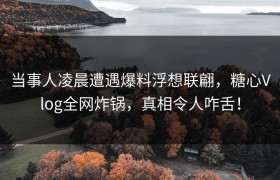 当事人凌晨遭遇爆料浮想联翩，糖心Vlog全网炸锅，真相令人咋舌！