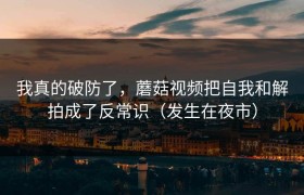 我真的破防了，蘑菇视频把自我和解拍成了反常识（发生在夜市）