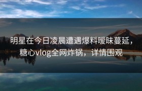 明星在今日凌晨遭遇爆料暧昧蔓延，糖心vlog全网炸锅，详情围观