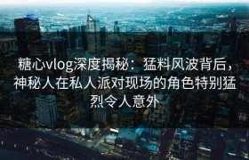 糖心vlog深度揭秘：猛料风波背后，神秘人在私人派对现场的角色特别猛烈令人意外