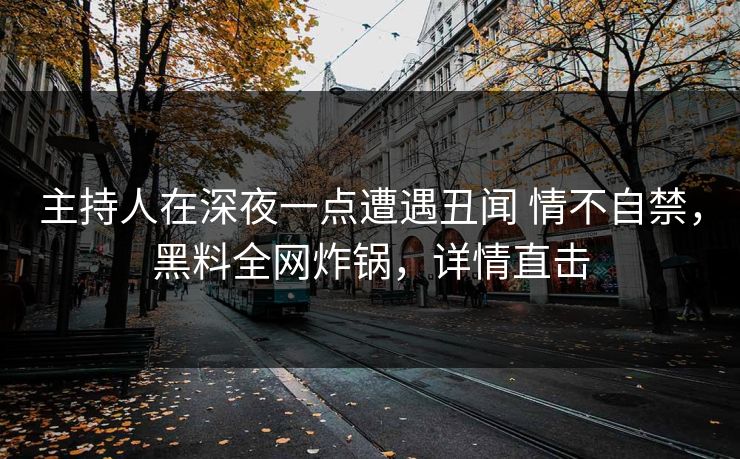 主持人在深夜一点遭遇丑闻 情不自禁，黑料全网炸锅，详情直击